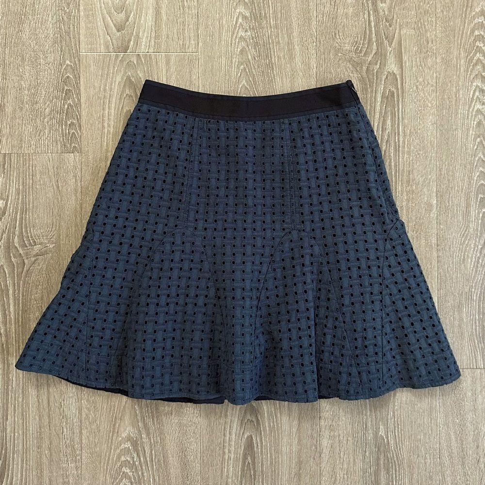 Jenni Kayne Eyelet Navy Mini Skirt Size XS